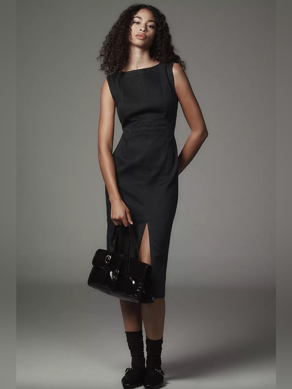 Pilcro Sleeveless Denim Midi Dress